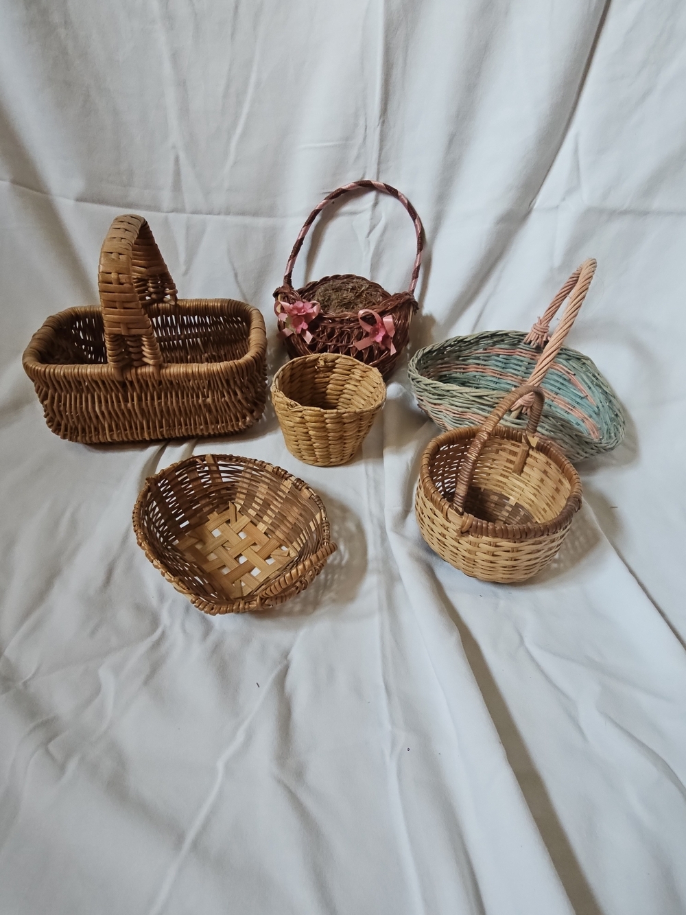 Assorted Woven Mini Baskets - Brown and Natural Tones